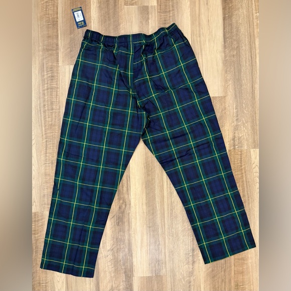 Men’s Polo Ralph Lauren Blue and Green Plaid Pajama Pants - Picture 4 of 4